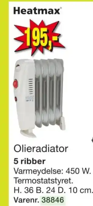 Harald Nyborg Heatmax Olieradiator 5 ribber tilbud
