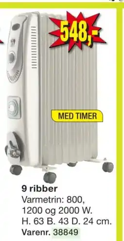 Harald Nyborg Heatmax Olieradiator 9 ribber tilbud