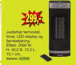 Harald Nyborg Justerbar termostat, timer, LED-display og fjernbetjening. tilbud