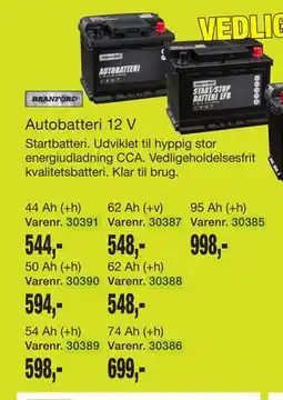 Harald Nyborg Autobatteri 12 V tilbud