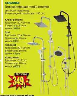 Harald Nyborg Brusestangssæt med 2 brusere tilbud