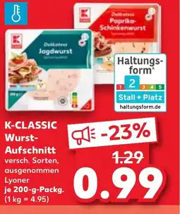 Kaufland DE K-CLASSIC Wurst- Aufschnitt tilbud