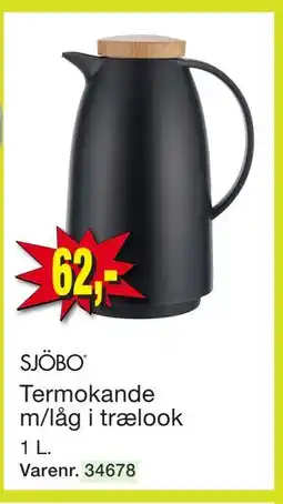 Harald Nyborg Termokande m/låg i trælook tilbud