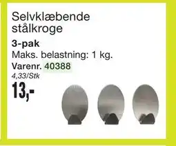 Harald Nyborg Selvklæbende stålkroge tilbud