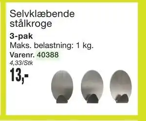 Harald Nyborg Selvklæbende stålkroge tilbud