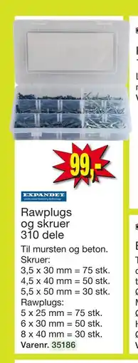 Harald Nyborg Rawplugs og skruer 310 dele tilbud