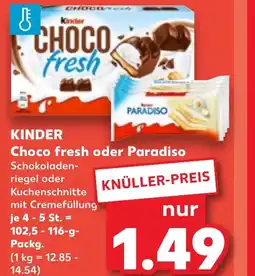 Kaufland DE KINDER Choco fresh oder Paradiso tilbud