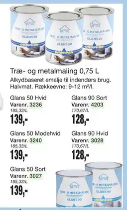 Harald Nyborg Træ- og metalmaling 0,75 L tilbud