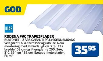 Davidsen Rodena pvc trapezplader tilbud