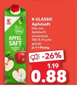 Kaufland DE K-classic apfelsaft klar, aus tilbud