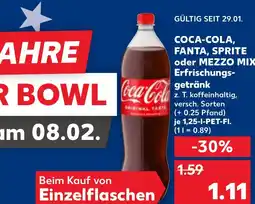 Kaufland DE Coca-cola, fanta, sprite oder mezzo mix erfrischungs- getränk tilbud