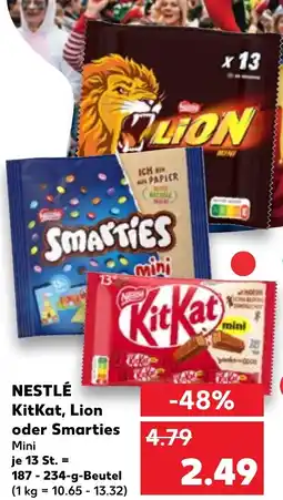 Kaufland DE Nestlé kitkat, lion oder smarties mini tilbud