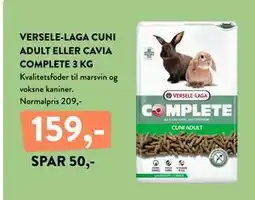 Plantorama VERSELE-LAGA CUNI ADULT ELLER CAVIA COMPLETE 3 KG tilbud