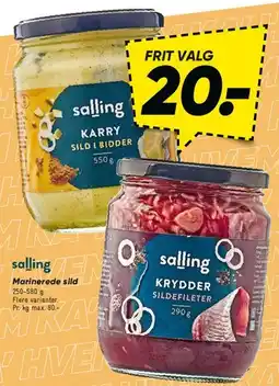 Bilka salling - marinerede sild / sildefileter tilbud