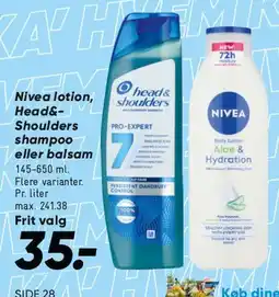Bilka Nivea lotion / Head & Shoulders shampoo tilbud