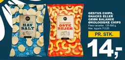Let-Køb Gestus chips, snacks eller Grøn Balance økologiske chips tilbud