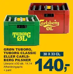 Let-Køb Grøn Tuborg / Tuborg Classic / Carlsberg Pilsner tilbud
