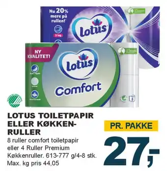 Let-Køb Lotus toiletpapir / køkkenruller tilbud