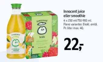 Føtex Innocent juice eller smoothie tilbud