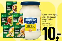 Føtex Knorr sauce 3-pak eller Hellmann's mayonnaise tilbud