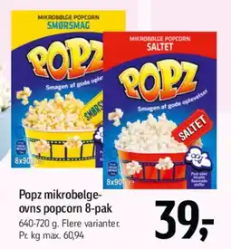 Føtex Popz mikrobølgeovns popcorn 8-pak tilbud