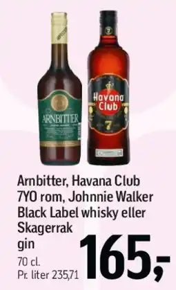 Føtex Arnbitter / Havana Club / Johnnie Walker / Skagerrak tilbud