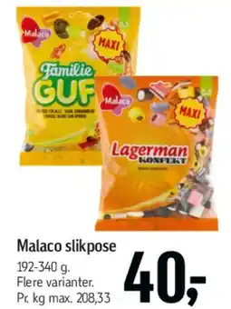 Føtex Malaco slikpose tilbud