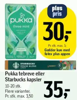 Føtex Pukka tebreve eller Starbucks kapsler tilbud