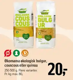 Føtex Økomama økologisk bulgur / couscous / quinoa tilbud
