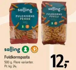 Føtex Salling fuldkornspasta tilbud