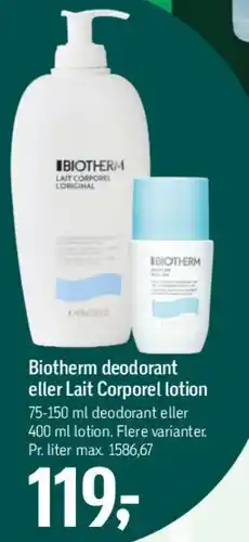 Føtex Biotherm Lait Corporel lotion tilbud