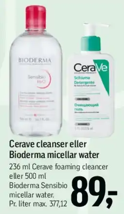 Føtex CeraVe cleanser eller Bioderma micellar water tilbud
