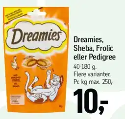 Føtex Dreamies, Sheba, Frolic eller Pedigree tilbud