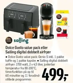 Føtex Dolce Gusto value pack eller Salling digital dobbelt airfryer tilbud