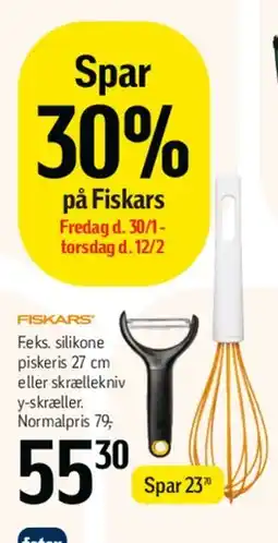Føtex Fiskars silikone piskeris eller skrællekniv tilbud