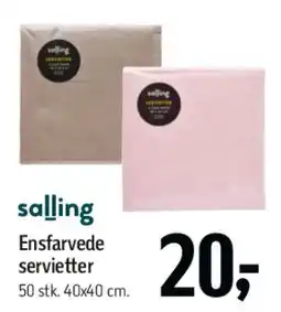 Føtex Ensfarvede servietter tilbud