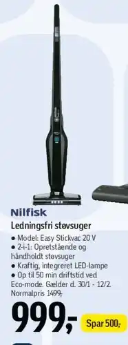 Føtex Nilfisk Ledningsfri støvsuger (Easy Stickvac 20 V) tilbud