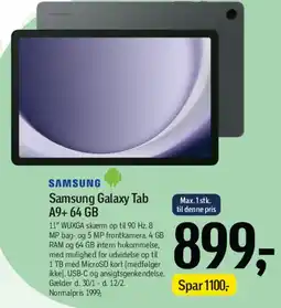 Føtex Samsung Galaxy Tab A9+ 64 GB tilbud