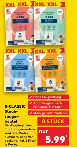 Kaufland DE K-CLASSIC Staub- sauger- beutel tilbud