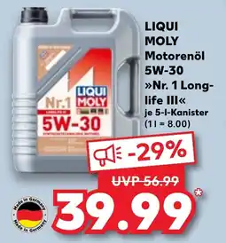 Kaufland DE LIQUI MOLY Motorenöl 5W-30 Nr. 1 long tilbud