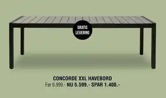 Ilva Concorde xxl havebord tilbud