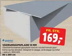 jem & fix VÅDRUMSGIPSPLADE 13 MM tilbud