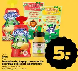 Netto Danonino Go / Happy zoo smoothie eller EGO økologisk ingefærshot tilbud