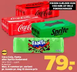 Netto Coca-Cola, Fanta eller Sprite sodavand (kasser) tilbud