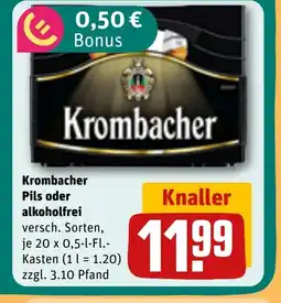 REWE DE Krombacher Pils oder alkoholfrei tilbud