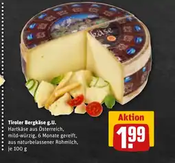 REWE DE Tiroler Bergkäse g.U. tilbud