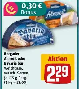 REWE DE Bergader Almzeit oder Bavaria blu tilbud