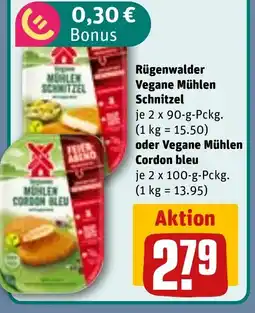 REWE DE Rügenwalder Vegane Mühlen Schnitzel oder Vegane Mühlen Cordon bleu tilbud