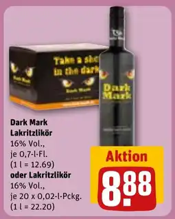 REWE DE Dark Mark Lakritzlikör oder Lakritzlikör tilbud