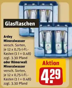 REWE DE Ardey Mineralwasser oder Römerwall Mineralwasser tilbud